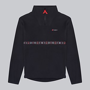 Women's Oversized Aztec Half-zip Fleece - Black