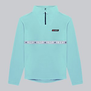 Women's Oversized Aztec Half Zip Fleece - Turquoise