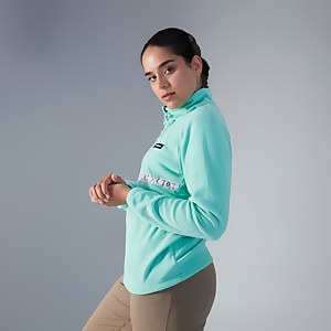 Women's Oversized Aztec Half Zip Fleece - Turquoise - XS