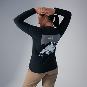 Unisex Kanchenjunga Static Long Sleeve T-Shirts - Black
