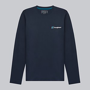 Unisex Organic Heritage Front & Back Logo Long Sleeve Tee - Blue - XS