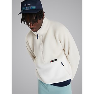 Unisex Polar Fleece 90 Half Zip Fleece - Grey / Natural
