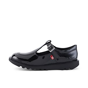 Youth Womens Kick T Bar Patent Leather Black - 3