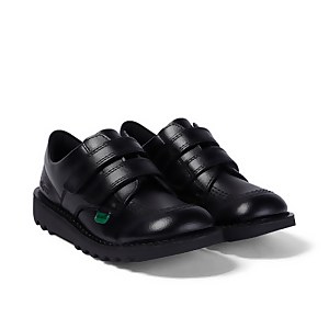 Junior Unisex Kick Lo Twin Vel Leather Black