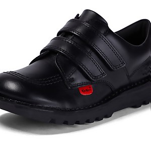 Junior Unisex Kick Lo Twin Vel Leather Black