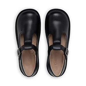Junior Girls Kick T Bar Leather Black