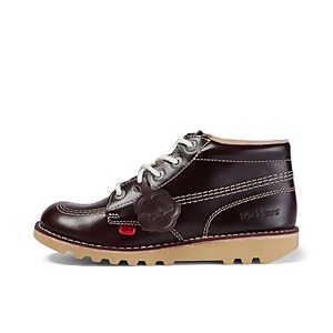 Adult Unisex Leather Kick Hi Dark Red