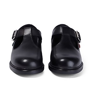 Junior Girls Lach T-Bar Leather Black