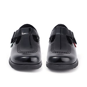 Junior Girls Fragma T-Bar Patent Leather Black