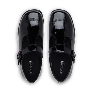Adult Womens Fragma T-Buckle Patent Leather Black