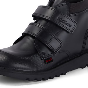 Junior Boys Kick Hi Scuff Leather Black