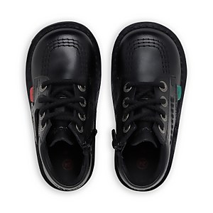 Infant Unisex Kick Hi Zip Leather Black