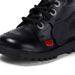 Infant Unisex Kick Hi Zip Leather Black