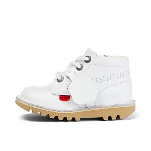 Infant Unisex Kick Hi Zip Leather White Kickers