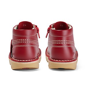 Infant Unisex Kick Hi Zip Leather Red