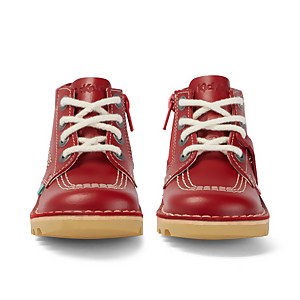 Infant Unisex Kick Hi Zip Leather Red