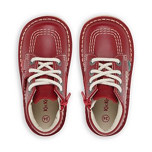 Infant Unisex Kick Hi Zip Leather Red