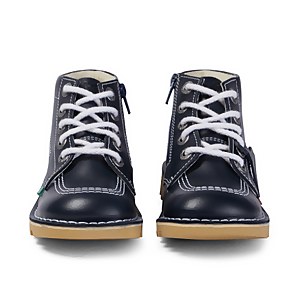Junior Unisex Kick Hi Zip Leather Navy