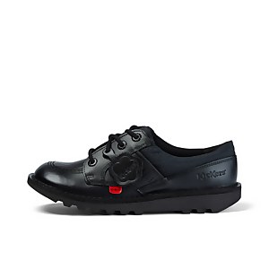 Youth Mens Kick Lo Flex Leather Black - 3