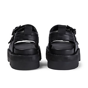 Adult Women's Knox Lo Buckle Leather Sandal Black