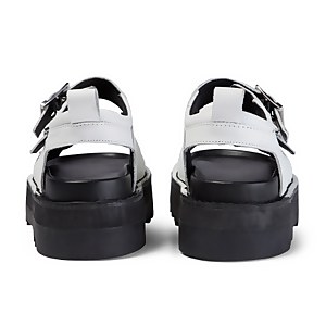 Adult Women's Knox Lo Buckle Leather Sandal White