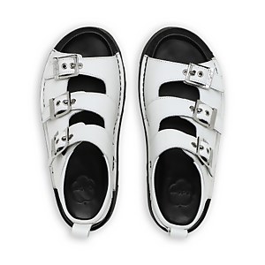 Adult Women's Knox Lo Buckle Leather Sandal White