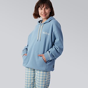 Women's Brushed Back Hoodie Blue - XS