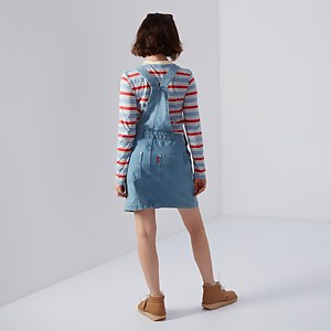 Women's Demin Dugaree Dress Blue - XS