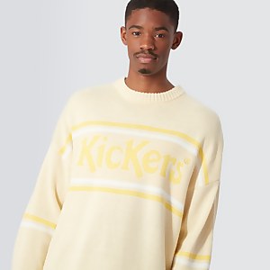Men s Crew Oversized Knit Jumper Yellow Kickers