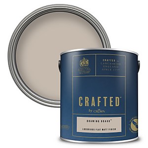 CRAFTED by Crown Flat Matt Interior Wall, Ceiling and Wood Paint Drawing Board® - 2.5L