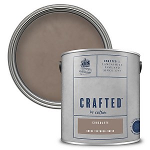 CRAFTED by Crown Suede Textured Matt Emulsion Interior Wall Paint Chocolate - 2.5L