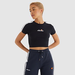 Women s Latus Cropped T Shirt Black Ellesse