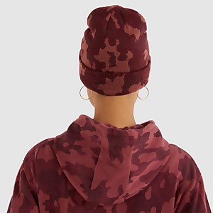 Velly Camo Bommelmütze Dunkellila