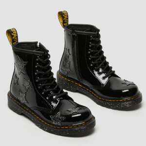 Shiny black doc martins deals