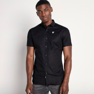 Men's Short Sleeve Contrast Logo Shirt – Black