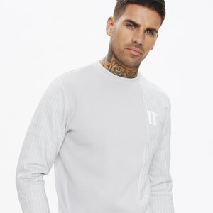 11 Degrees Eclipse Cut And Sew Mixed Fabric Sweatshirt – Vapour Grey