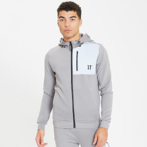 11 Degrees Contrast Pocket Poly Track Top With Hood – Silver / Silver Reflective