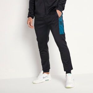 Cut And Sew Poly Track Pants – Black / Midnight Blue