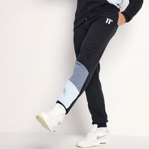 Diagonal Cut and Sew Joggers Skinny Fit – Black / Twister Grey