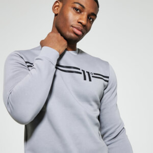 11 Degrees Chest Stripe Sweatshirt – Silver / White