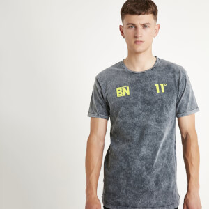 Men's Ben Nicky Oversized T-Shirt – Black Acid Wash/Lime Green