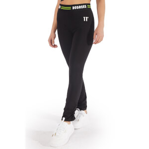 11 Degrees Womens Neon Taped Leggings – Black