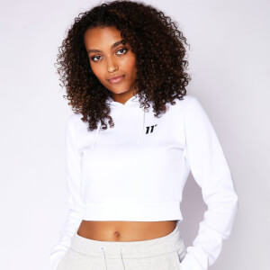 Core Cropped-Passform Hoodie – Weiß