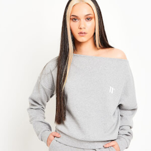 Sudadera con Cuello Bote Sostenible - Gris Marl