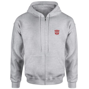 Transformers Autobot Embroidered Unisex Zipped Hoodie Grey Clothing Zavvi Ireland