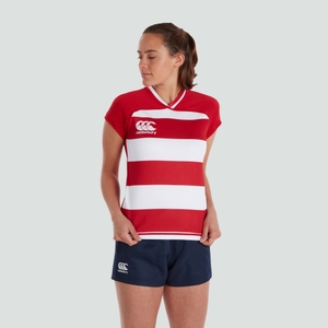CANTERBURY VAPODRI EVADER HOOPED JSY AF RED/WHT