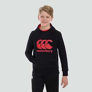 JUNIOR UNISEX OVERHEAD LARGE LOGO HOODY BLACK - AGE 6