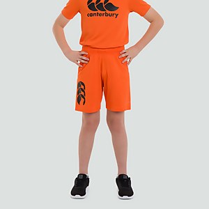 JUNIOR UNISEX VAPODRI STRETCH KNIT SHORTS ORANGE - AGE 6