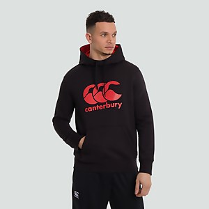 MENS OVERHEAD FLEECE HOODY BLACK - XS