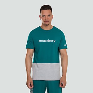 MENS COLOUR BLOCK LOGO TEE GREEN - XS